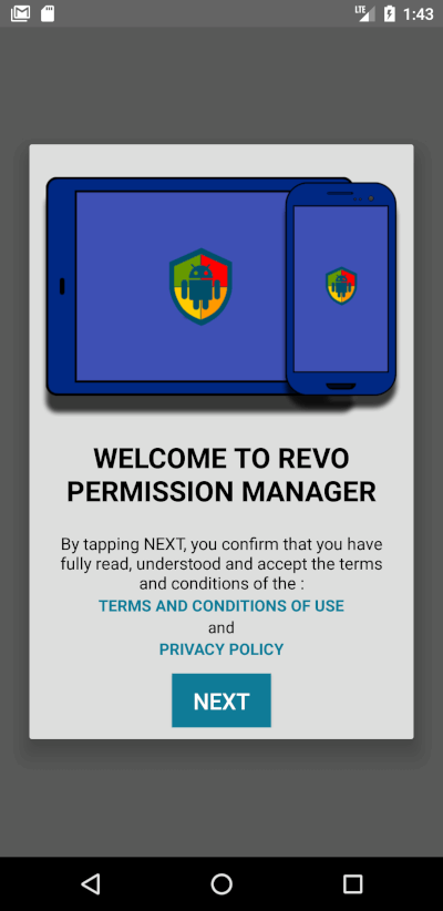 Revo Permission Analyzer welcome screen